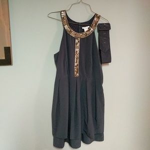Esley Slate Blue Beaded Dress
